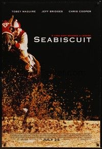 5f548 SEABISCUIT advance DS 1sh '03 horse racing jockey Tobey McGuire & most famous underdog!