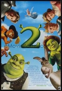 5f566 SHREK 2 int'l DS 1sh '04 Mike Myers, Eddie Murphy, computer animated fairy tale characters!