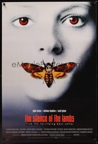 5f572 SILENCE OF THE LAMBS int'l 1sh '90 great image of Jodie Foster with moth over mouth!
