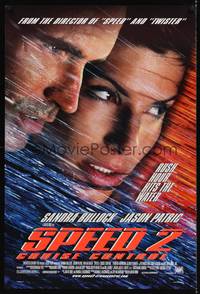 5f593 SPEED 2 style B DS 1sh '97 close-ups of Sandra Bullock, Jason Patric!