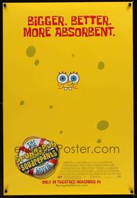 5f596 SPONGEBOB SQUAREPANTS MOVIE advance DS 1sh '04 great poster image of Spongebob!