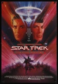 5f607 STAR TREK V advance 1sh '89 The Final Frontier, William Shatner & Leonard Nimoy by Bob Peak!