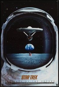 5f614 STAR TREK: THE FACE OF THE FUTURE TV 1sh '92 cool image of the Enterprise in astronaut helmet