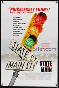 5f615 STATE & MAIN DS 1sh '00 David Mamet, great image of stoplight & street sign!