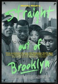 5f617 STRAIGHT OUT OF BROOKLYN 1sh '91 Matty Rich's tale of growing up black in New York City!