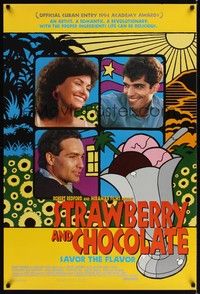 5f619 STRAWBERRY & CHOCOLATE int'l 1sh '94 Cuban comedy, Jorge Perugorria, Vladimir Cruz!