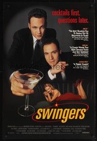 5f635 SWINGERS DS 1sh '96 Vince Vaughn, directed by Doug Liman, cocktails first, questions later!