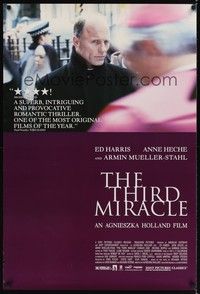 5f654 THIRD MIRACLE 1sh '99 Agnieszka Holland, Anne Heche, image of Ed Harris!