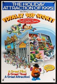 5f672 TOTALLY TOY STORY DS 1sh '95 cool artwork of Toy Story funhouse!