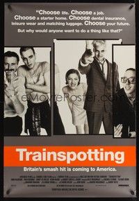 5f677 TRAINSPOTTING advance 1sh '96 heroin drug addict Ewan McGregor, directed by Danny Boyle!