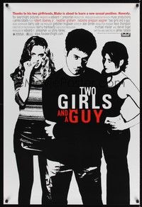 5f688 TWO GIRLS & A GUY 1sh '98 James Toback, cool b&w art of Robert Downey Jr. & Heather Graham!
