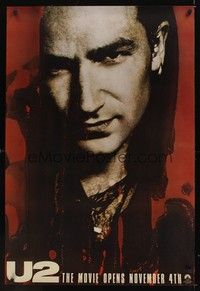 5f693 U2 RATTLE & HUM teaser 1sh '88 great close-up image of Irish rocker Bono!