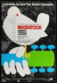 5f741 WOODSTOCK 1sh R94 new version of quintessential image, three days of peace, music... and love!