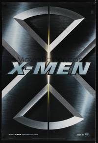 5f745 X-MEN teaser DS 1sh '00 Patrick Stewart, Hugh Jackman, Marvel Comics super heroes!