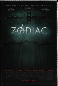 5f750 ZODIAC advance DS 1sh '07 Jake Gyllenhaal, Mark Ruffalo, David Fincher directed!