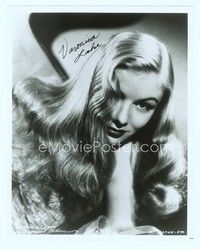 5g347 VERONICA LAKE signed 8x10 REPRO still '70s great head & shoulders portrait with peekaboo hair