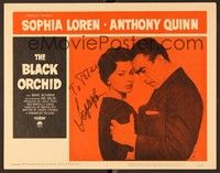 5g024 BLACK ORCHID signed LC #3 '59 by Sophia Loren, who's in close up held by Anthony Quinn!