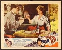 5g027 BREATH OF SCANDAL signed LC #7 '60 by Sophia Loren, who's smiling & toasting with John Gavin!
