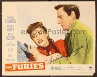 5g039 FURIES signed LC '50 by Barbara Stanwyck, who's fighting with Wendell Corey over a gun!