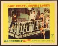 5g046 HOUSEBOAT signed LC #6 '58 by Sophia Loren, who's with Cary Grant and two kids!