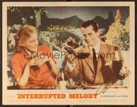 5g047 INTERRUPTED MELODY signed LC #4 '55 by Glenn Ford, who's drinking champagne w/Eleanor Parker!