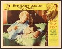 5g055 LOVER COME BACK signed LC #5 '62 by Rock Hudson, who's being consoled by Doris Day!