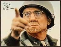 5g011 PATTON signed color 11x14 still '70 by Karl Malden, who's in super close up as Omar Bradley!