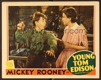 5g082 YOUNG TOM EDISON signed LC '40 by Mickey Rooney, who's being surprised by Fay Bainter!
