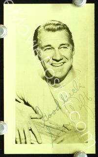 5g223 SONNY TUFTS signed 2.5x4.25 photo '50s smiling head & shoulders portrait wearing T-shirt!