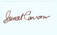 5g144 SUNSET CARSON signed index card '70s can be framed with an original or repro still!