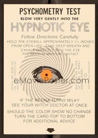 5g126 TED V. MIKELS signed promo card '72 hypnotic eye test for Blood Orgy of the She Devils!
