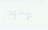 5g145 TOBY WING signed index card '70s can be framed with an original or repro still!