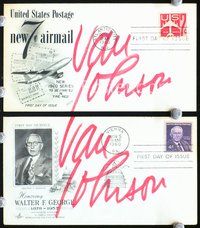 5g127 VAN JOHNSON 2 first day of issue stamps '60 both signed by the romantic leading star!