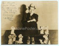 5g005 ED WYNN signed deluxe 10x13 still '33 seated portrait of The Chief with wacky dog figurines!