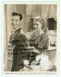 5g168 EDDIE QUILLAN signed 8x10 still '34 with Betty Furness, with long lame joke!