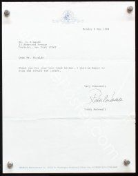 5g109 RODDY MCDOWALL signed letterhead AND card '84 received by fan after asking for signed poster!