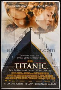 5h004 TITANIC DS English 47x71 '97 Leonardo DiCaprio, Kate Winslet, directed by James Cameron!