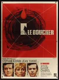 5h439 BUTCHER French 1p '70 Chabrol's Le Boucher, Stephane Audran & Jean Yanne, Ferracci art!