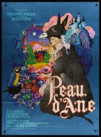 5h472 DONKEY SKIN French 1p '70 Jacques Demy's Peau d'ane, best art of Deneuve by Jim Leon!