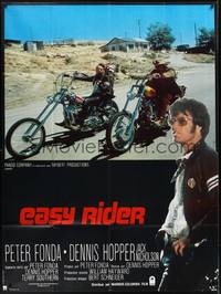 5h479 EASY RIDER French 1p R80s Peter Fonda, motorcycle biker classic directed by Dennis Hopper!