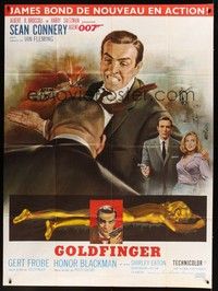 5h509 GOLDFINGER French 1p R70s art of Sean Connery as James Bond 007 by Jean Mascii!