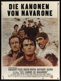 5h520 GUNS OF NAVARONE French 1p '61 Gregory Peck, David Niven & Anthony Quinn by Howard Terpning!