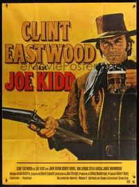 5h548 JOE KIDD French 1p '72 cool art of Clint Eastwood with beer and gun in hand by Jean Mascii!