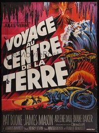 5h550 JOURNEY TO THE CENTER OF THE EARTH French 1p R60s Jules Verne, different Grinsson art!