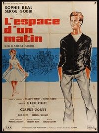 5h554 L'ESPACE D'UN MATIN French 1p '61 great artwork of Sergio Gobbi & Sophie Real by Siry!