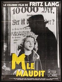 5h575 M French 1p R80s Fritz Lang, Peter Lorre, creepy image of little girl talking to killer!