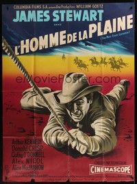 5h584 MAN FROM LARAMIE style B French 1p '55 different art of James Stewart by Boris Grinsson!