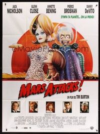 5h588 MARS ATTACKS! French 1p '96 directed by Tim Burton, wacky art of Sarah Jessica Parker!
