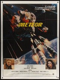 5h595 METEOR French 1p '79 Sean Connery, Natalie Wood, cool different sci-fi artwork!