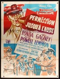 5h599 MISTER ROBERTS French 1p '55 Henry Fonda, James Cagney, William Powell, Jack Lemmon, Ford